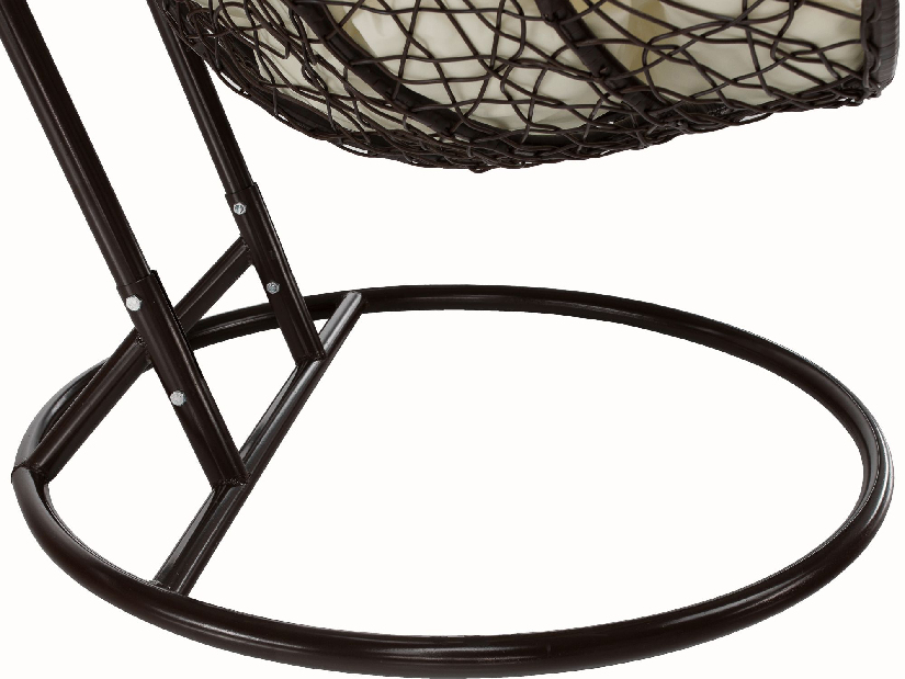 Dvostruka viseća fotelja za ljuljanje Dalvoa 2 (smeđa + krem)