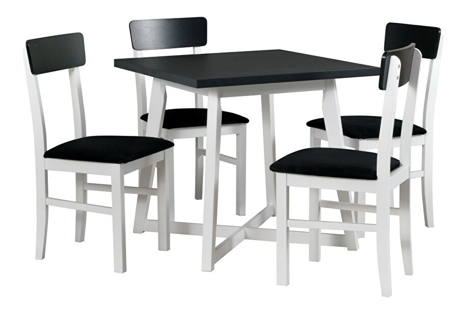 Blagovaonski stol Ouida 1 (Crna + Bijela) (za 4 osobe)