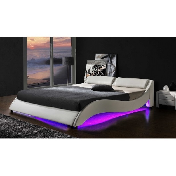 Bračni krevet 160 cm Permelia (S podnicom i LED) 