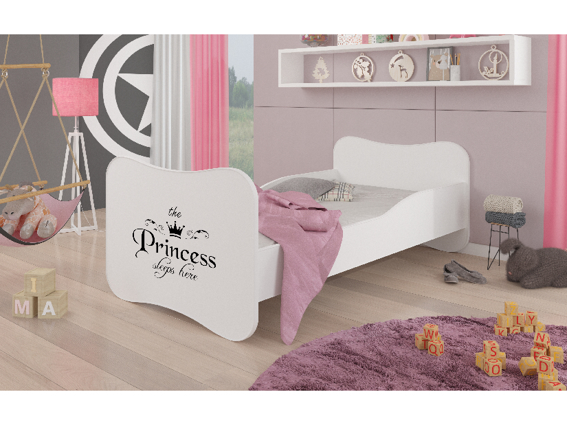 Dječji krevetić 160x80 cm Cassi (s rešetkom i madracema) (princeza)