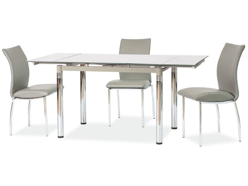Blagovaonski stol na razvlačenje 110-170 cm Gerardo (siva + krom) (za 4 do 6 osoba)