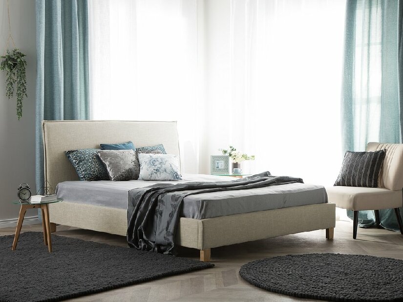 Bračni krevet 180 cm SANCHEZ (s podnicom) (bež)