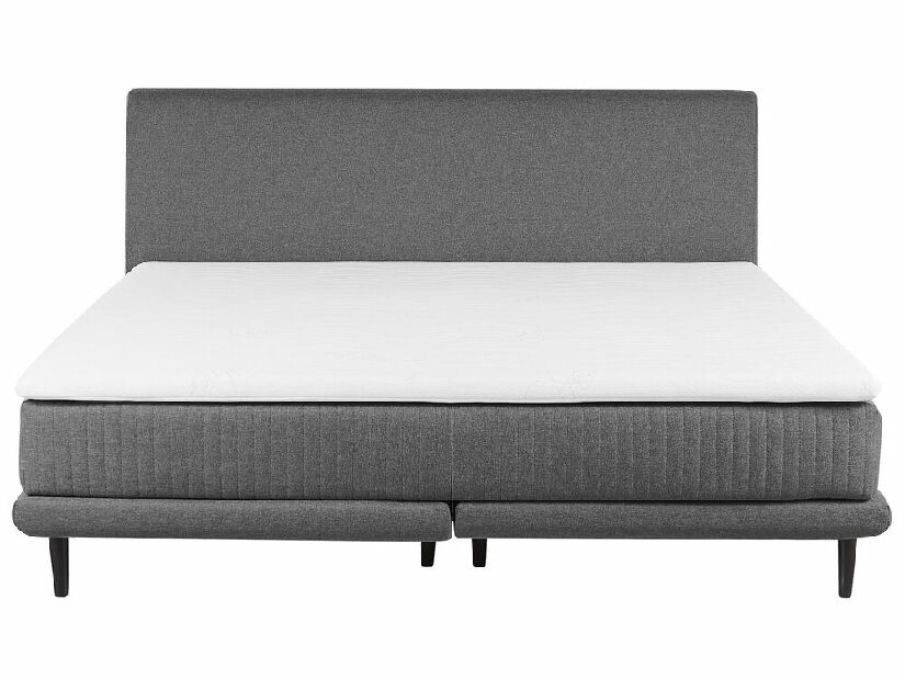 Kontinentalni krevet 180 cm MADOM (tkanina) (siva) (s podnicom i madracem)