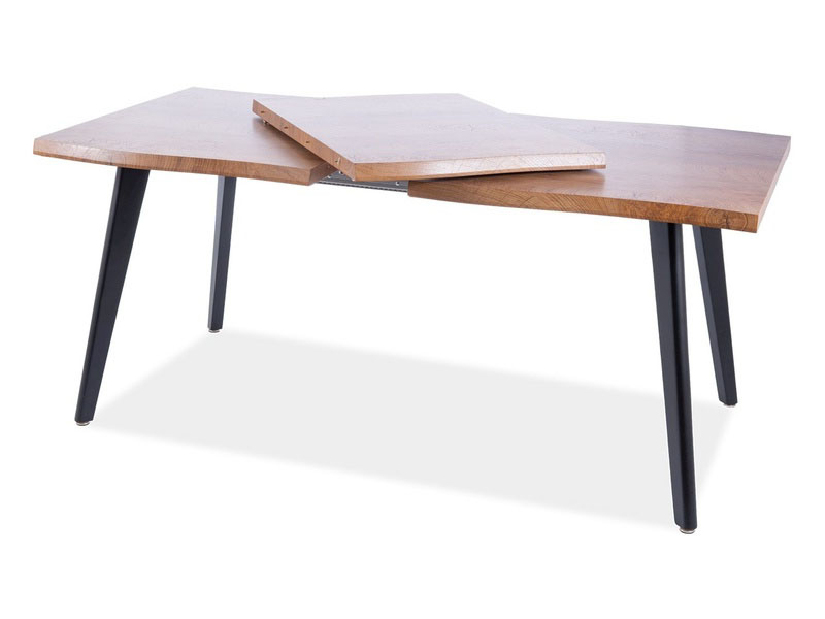 Blagovaonski stol na razvlačenje 120-180 cm Faustina (hrast + crna) (za 4 do 8 osoba)