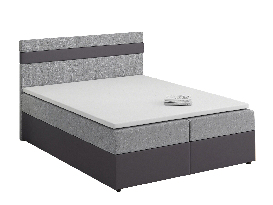 Bračni krevet Boxspring 180x200 cm Mimosa (s podnicom i madracem) (tamno siva + siva)