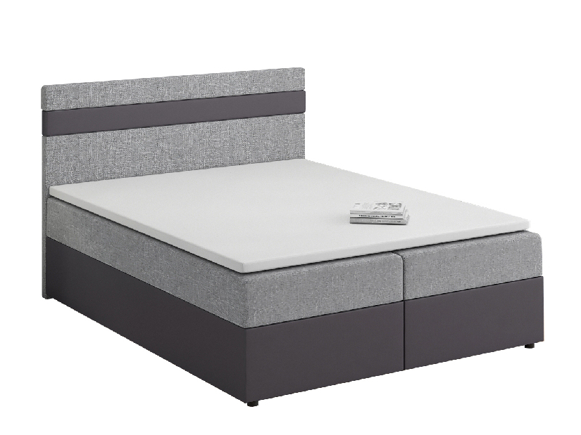 Bračni krevet Boxspring 180x200 cm Mimosa (s podnicom i madracem) (tamno siva + crna) *rasprodaja