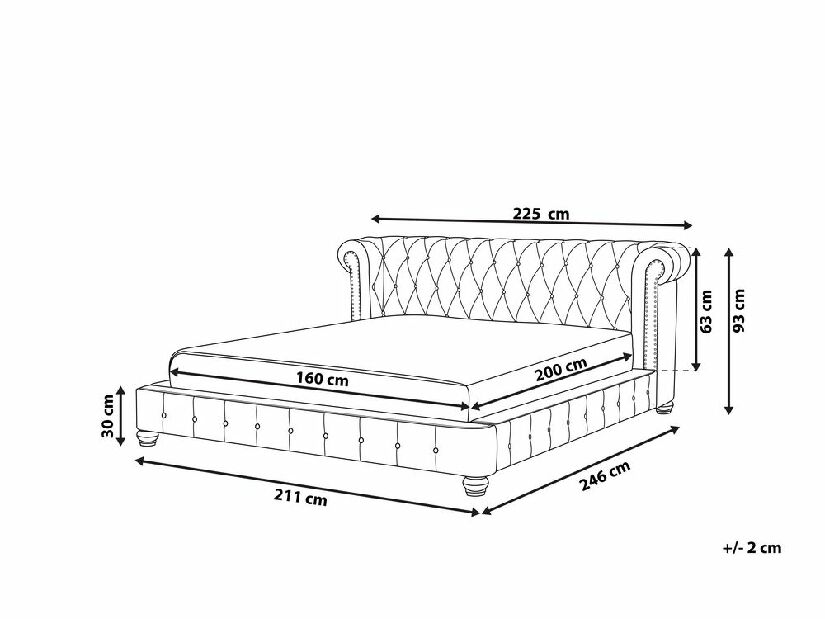 Bračni vodeni krevet 160 cm Chomper (smeđa) (s podnicom i madracem)