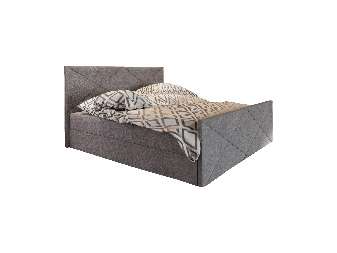 Bračni krevet Boxspring 200 cm Milagros 4 (siva) (s madracem i prostorom za odlaganje)