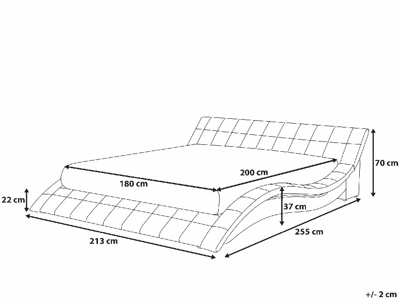 Bračni krevet 180 cm VICHA 2 (s podnicom) (siva)