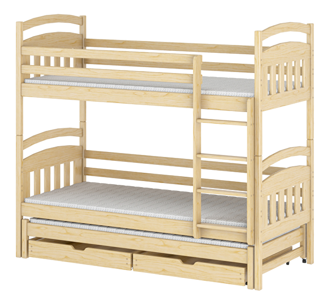 Dječji krevet 90 x 190 cm ANIE (s podnicom i prostorom za odlaganje) (borovina)