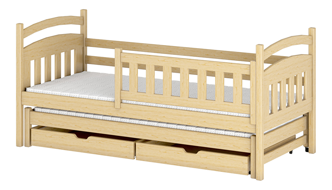 Dječji krevet 80 x 180 cm GLYNDA (s podnicom i prostorom za odlaganje) (borovina)