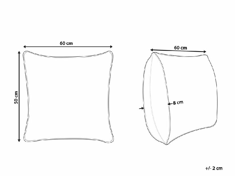 Niski jastuk 50 x 60 Trigy (bijela)