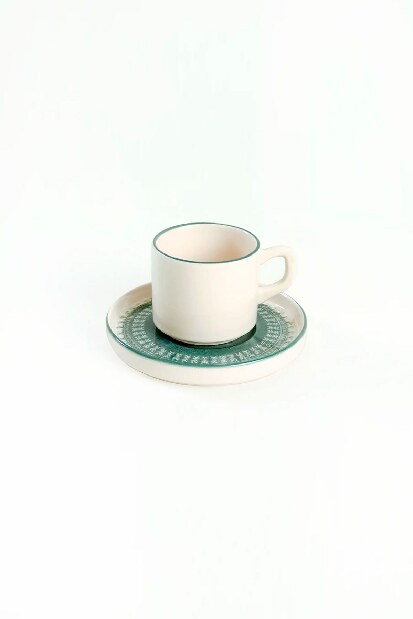 Set za čaj (12 kom.) Clary (bijela + zelena)