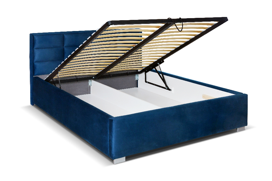 Bračni krevet 160 cm Grander (tamnozelena) (s podnicom i prostorom za odlaganje)