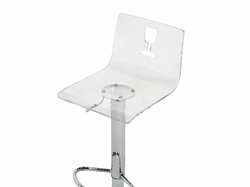 Set barskih stolica 2 kom. Bozen (prozirna) (bijela plastika)