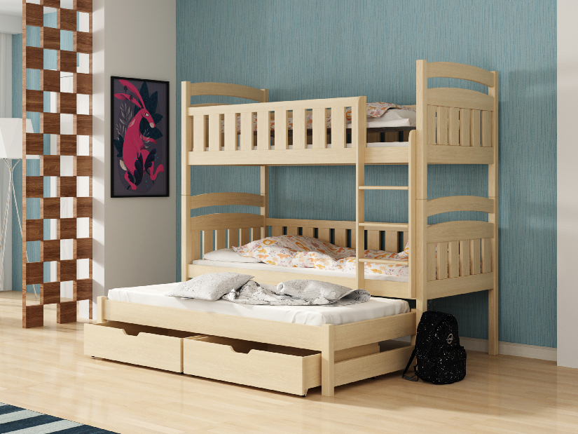 Dječji krevet 90 x 190 cm OLLIE (s podnicom i prostorom za odlaganje) (borovina)