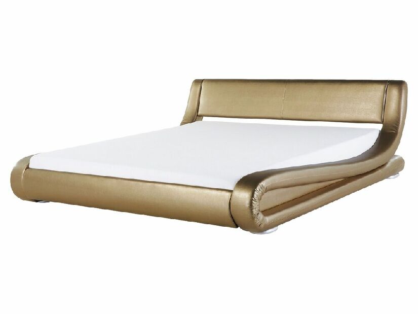 Bračni vodeni krevet 160 cm Anais (zlatna) (s podnicom i madracem)