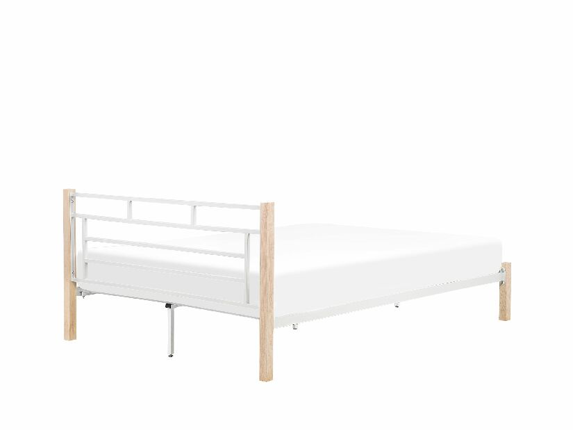 Bračni krevet 160 cm GARRONE (s podnicom) (bijela)