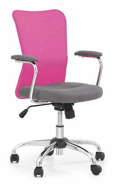 Uredska fotelja Andera (siva + ružičasta)