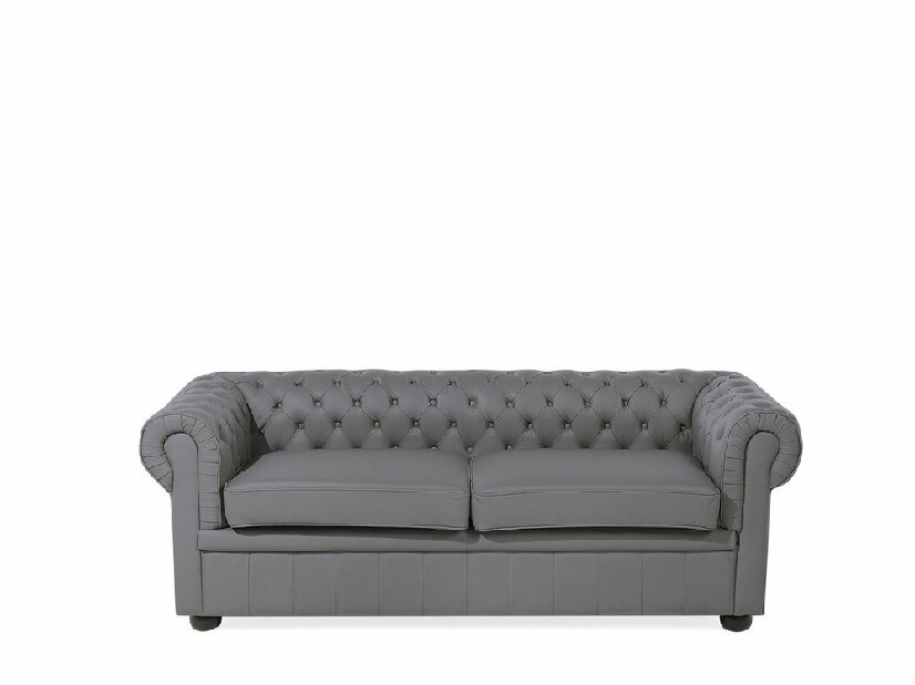 Kožna sofa trosjed Chichester (siva)