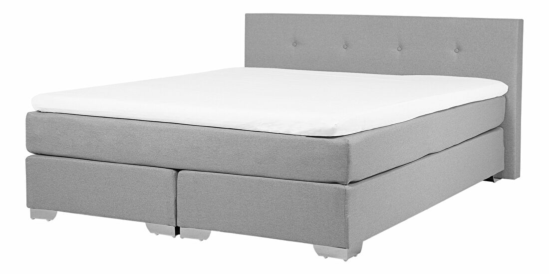 Bračni krevet Boxspring 160 cm CONSOLE (s podnicom i madracem) (siva)