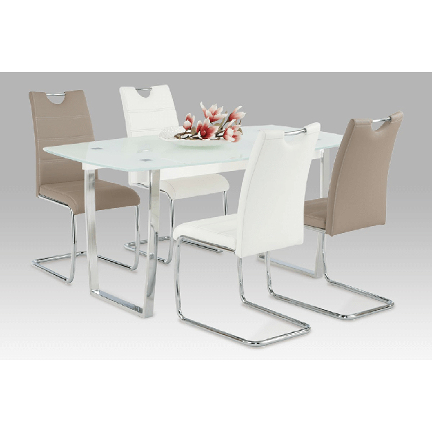 Blagovaonska stolica Abalia New (bijela + krom) *outlet moguća oštećenja
