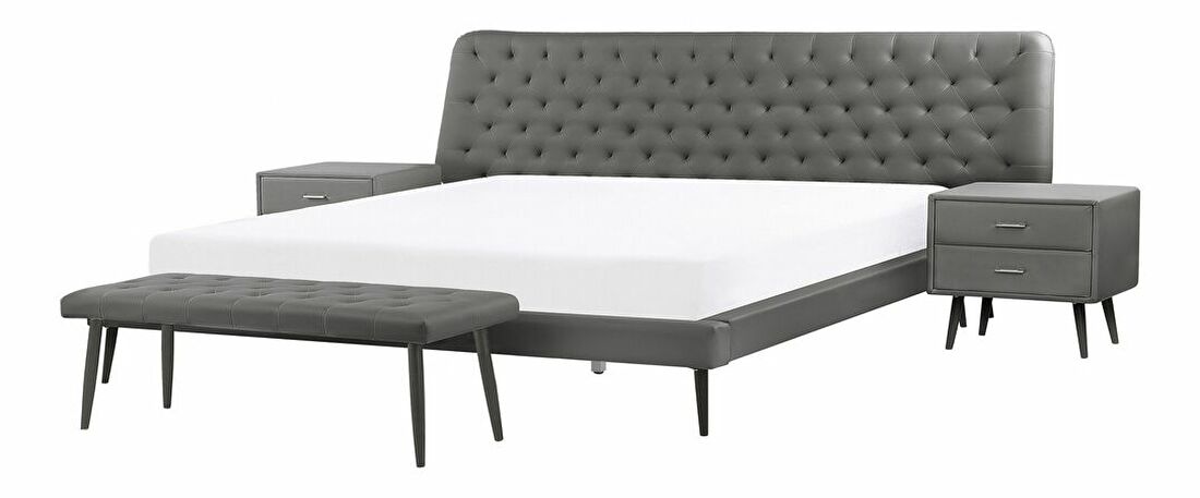 Spavaća soba ESONNA (s krevetom180x200 cm) (siva)