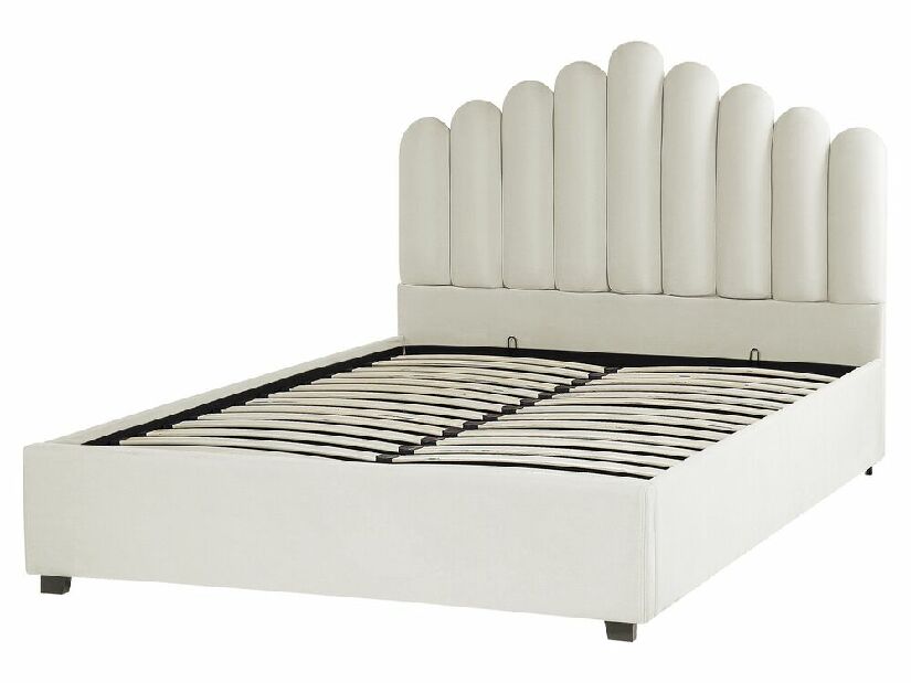 Bračni krevet 160 cm Valhala (bijela) (s podnicom i prostorom za odlaganje)