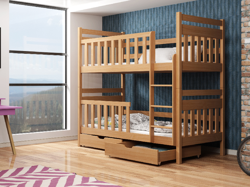 Dječji krevet 90 x 190 cm Mao (s podnicom i prostorom za odlaganje) (bukva)