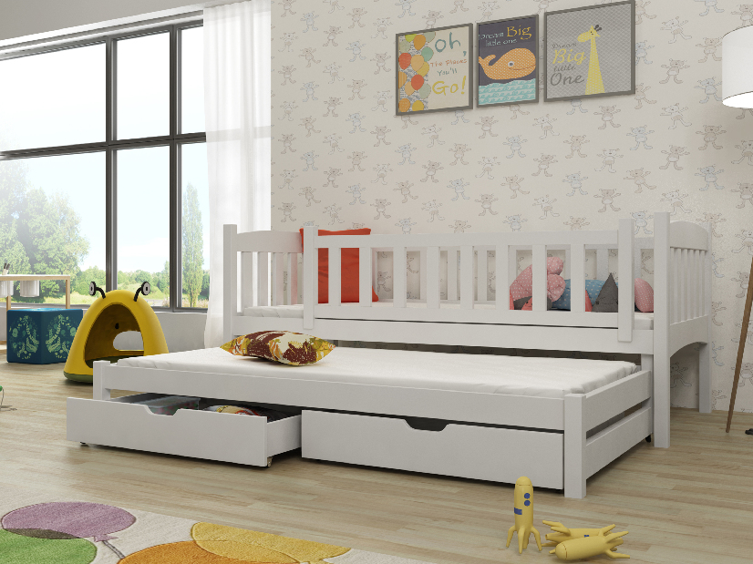 Dječji krevet 90 x 190 cm Amalia (s podnicom i prostorom za odlaganje) (bijela)