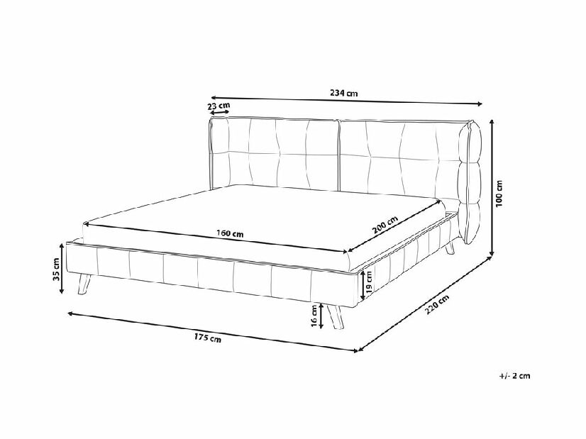 Bračni krevet 160 cm SENEL (s podnicom) (zelena)