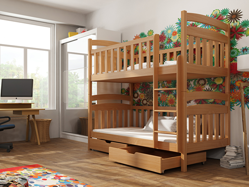Dječji krevet 90 x 190 cm Marlo (s podnicom i prostorom za odlaganje) (bukva)