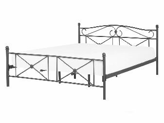 Bračni krevet 140 cm RANDEZ (metal) (crna) (s podnicom)