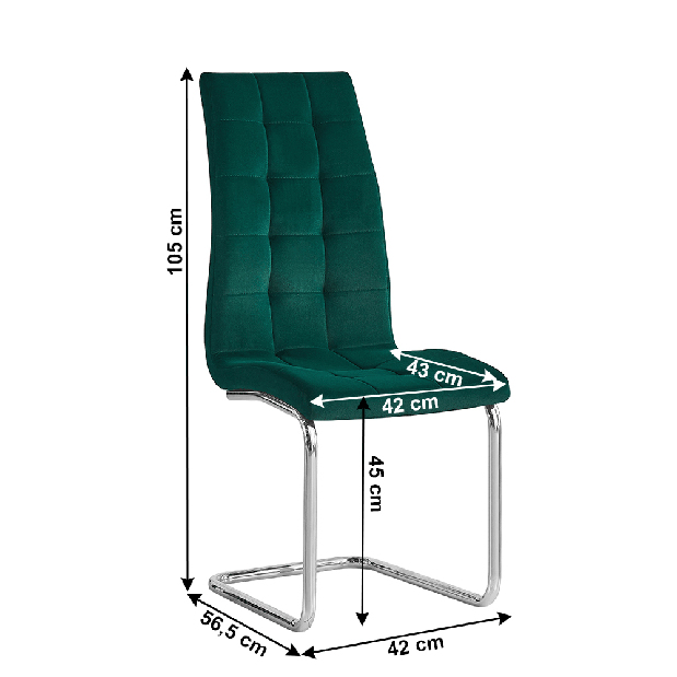 Set 2 kom. blagovaonskih stolica Farando NEW (smaragdna + krom) *outlet moguća oštećenja