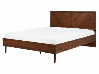 Bračni krevet 160 cm MILLET (s podnicom) (tamno drvo)