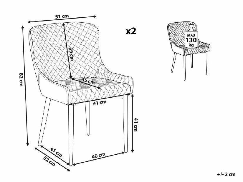 Blagovaonska stolica SOHO (tkanina) (crna)