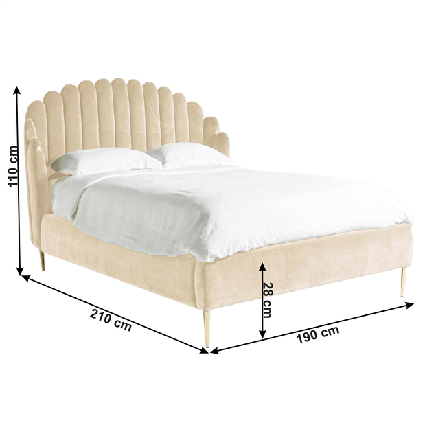 Bračni krevet 180 cm Krilsa (bež) (s podnicom)