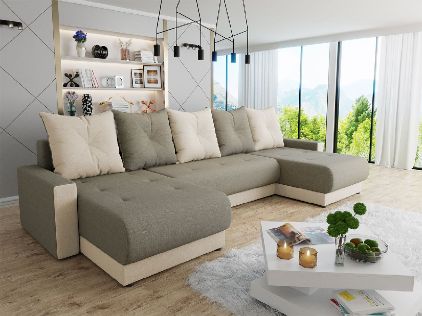 Sofa na razvlačenje s prostorom za odlaganje U (Lux 01 + Lux 26)