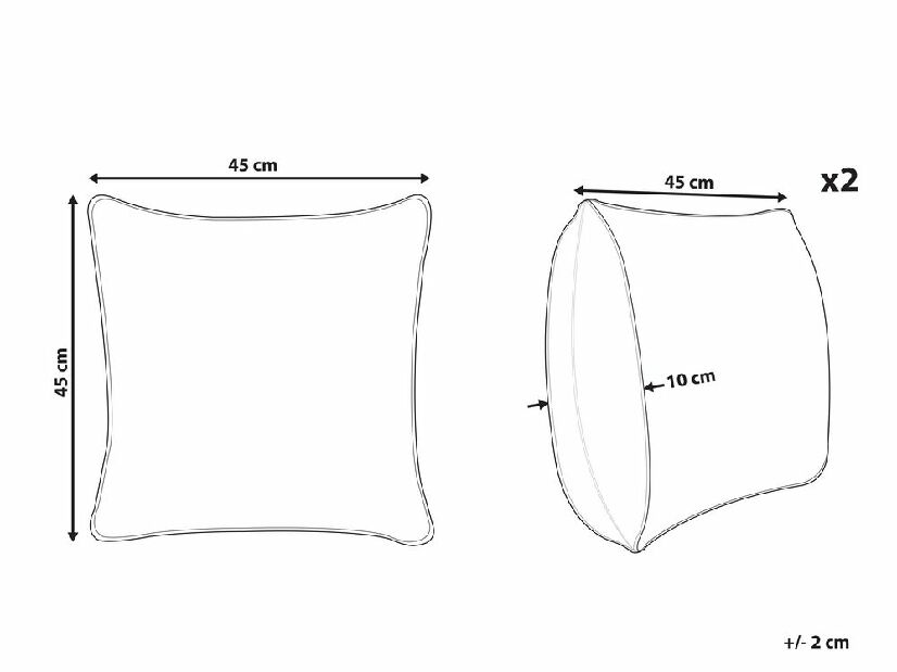Set 2 ukrasna jastuka 45 x 45 cm Cunna (zelena)