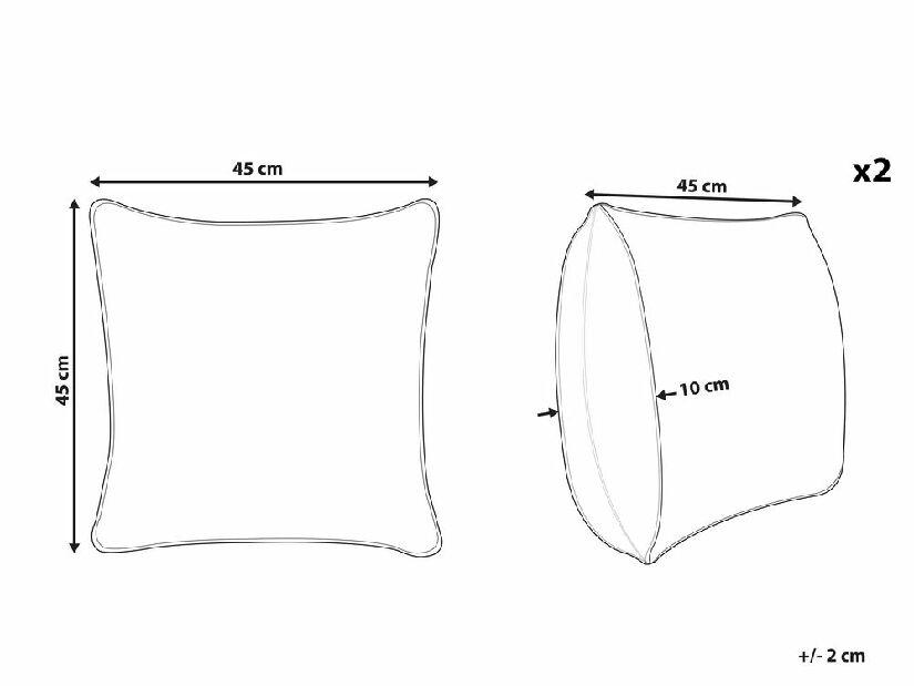 Set 2 ukrasna jastuka 45 x 45 cm Talin (zelena)