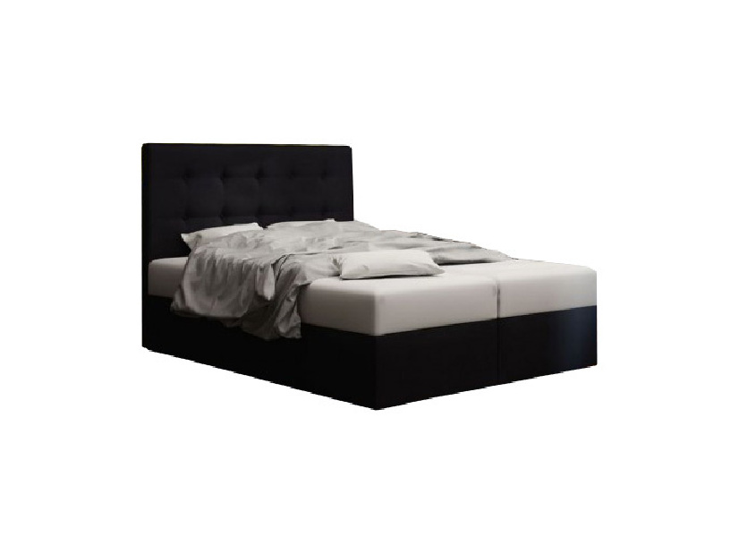 Bračni krevet Boxspring 160 cm Duel 1 (crna) (s madracem i prostorom za odlaganje)