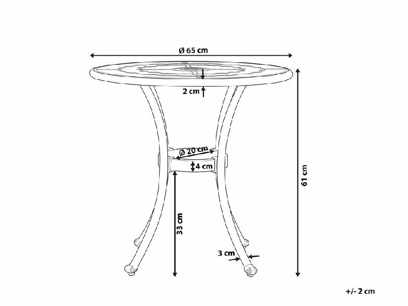 Vrtni stol BOMELLE (smeđa) (za 4 osobe)