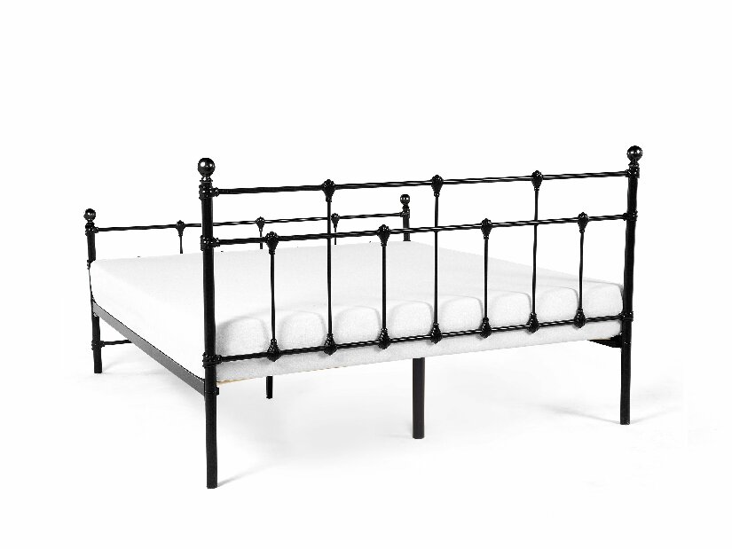 Bračni krevet 180 cm LUXO (s podnicom) (crna)