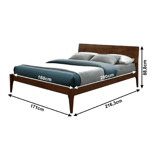 Bračni krevet 160 cm Bredo (S podnicom) 