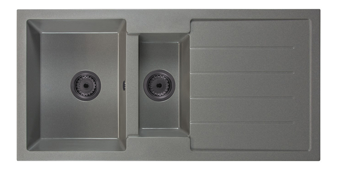 Kuhinjski sudoper Yuxur (siva) (sa 2 otvora za bateriju) (D)