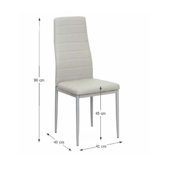 Blagovaonska stolica Collort nova (svjetlosiva ekokoža) 