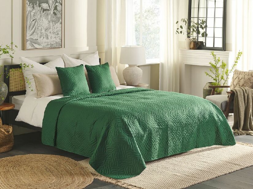 Set prekrivač + 2 jastuka 220 x 240 cm Bent (zelena)