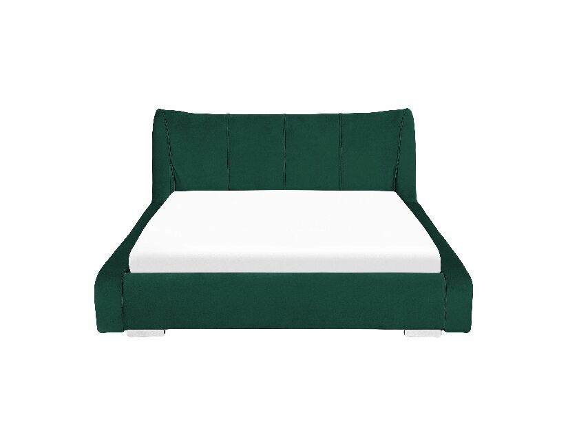 Bračni krevet 160 cm NICE (s podnicom) (zelena baršunasta)