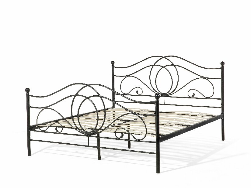 Bračni krevet 160 cm LAURA (s podnicom) (crna) *rasprodaja 