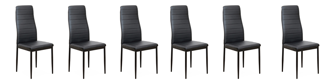 Set blagovaonskih stolica (6 kom.) Collort nova (crna ekokoža) *outlet moguća oštećenja